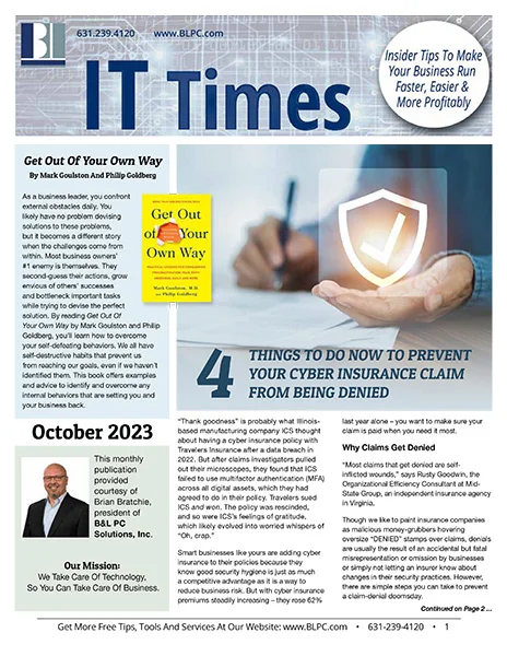 4 Things To DO To Prevent your Cyber Insurance Claim From Being Denied