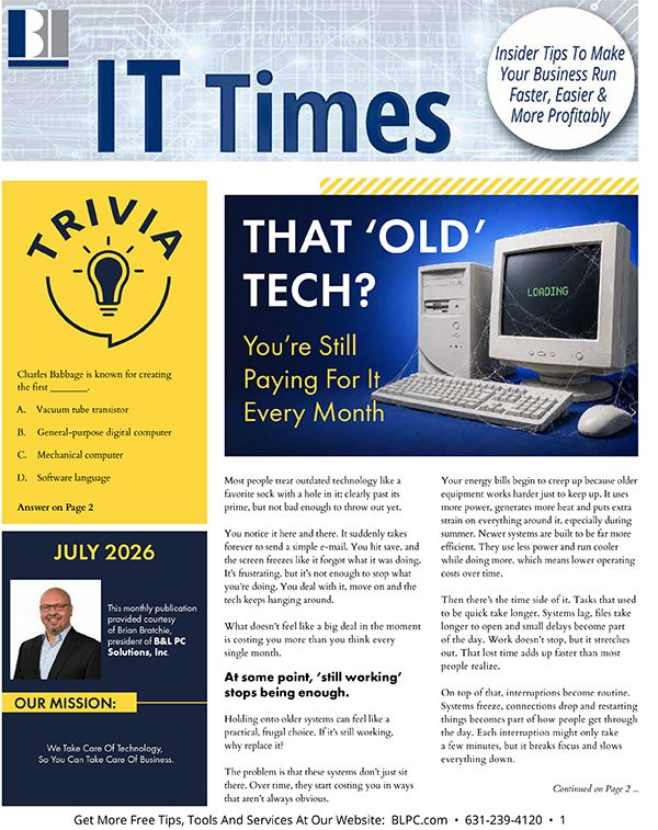 Newsletter cover for BLPC IT Times July 2026