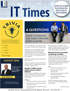 Newsletter cover for BLPC IT Times August 2026